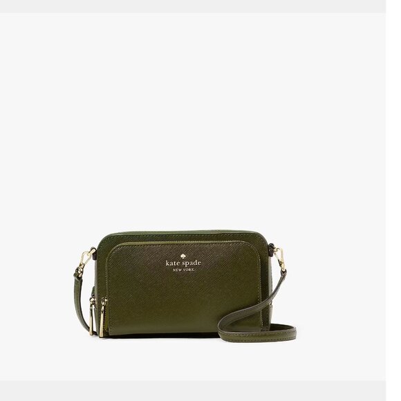 kate spade Handbags - Kate Spade Staci Black Dual Zip Around Crossbody Saffiano Leather Purse KG036
